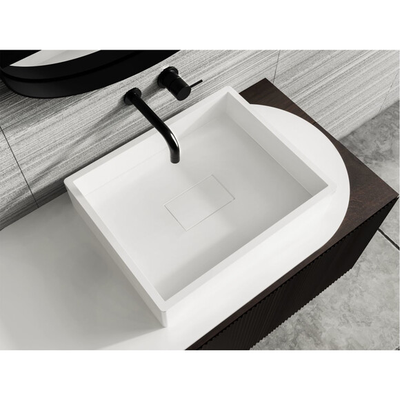Miraggio Capri 0000160 Умивальник прямокутний накладний 49x39 см, білий глянець, Колір виробника: білий глянець, Технологія виробництва: Miramarble, фото , изображение 4