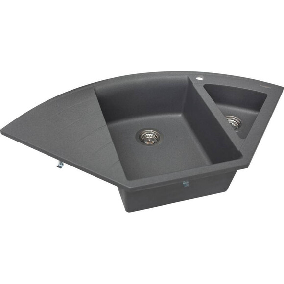 Miraggio Europe 0000014 Мийка для кухні врізна кутова 110x57 см, сірий, Колір виробника: сірий, фото , изображение 5