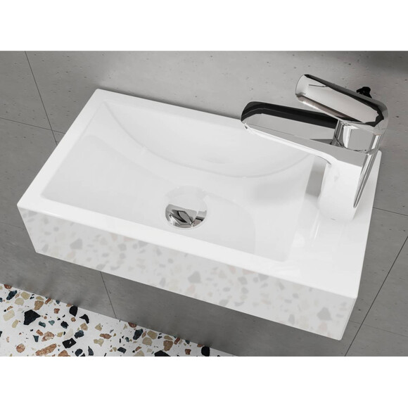 Miraggio Faro L 0000192 Умивальник прямокутний накладний 40x22 см, білий глянець, Доступні розміри: 41 x 23 L, Технологія виробництва: Miramarble, Колір виробника: білий глянець, фото , изображение 5