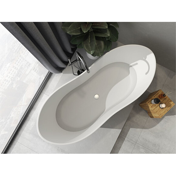 Miraggio Florida 0000271 Ванна окремо овальна 180x75 см, білий глянець, Технологія виробництва: Miramarble, Колір виробника: білий глянець, фото , изображение 4