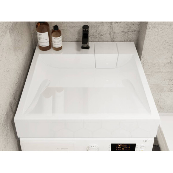 Miraggio Tallinn 0000248 Умывальник над стиральной машиной прямоугольный 60x59 см, белый глянец, Технология производства: Miramarble, Цвет производителя: белый глянец, фото 4