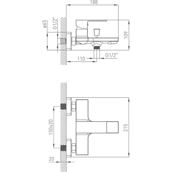 Смеситель для ванны Volle Leon 1511.030101, фото 3
