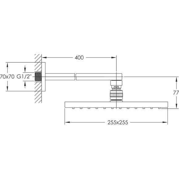 Верхний душ Imprese Smart Click ZMK101901220 (однорежимный, с кронштейном), фото 2