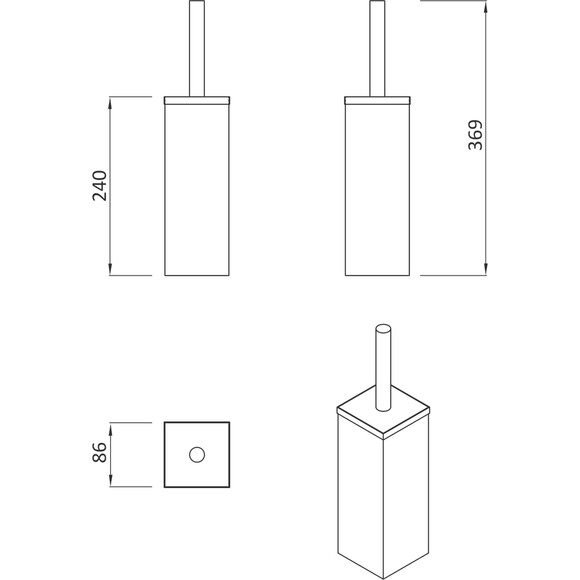Ершик для унитаза RJ First RJAC020-01SS (нержавейка, напольный), фото 2