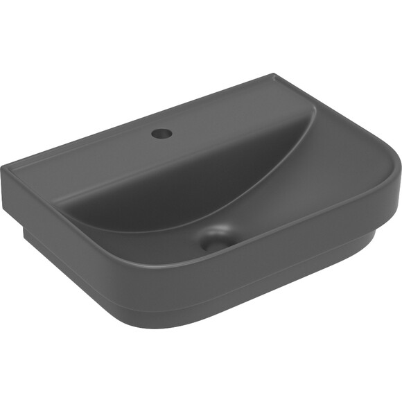 Умивальник Volle Solo 13-55-113Grey (54x39.5 см, антрацит матовий, накладний/підвісний), фото 