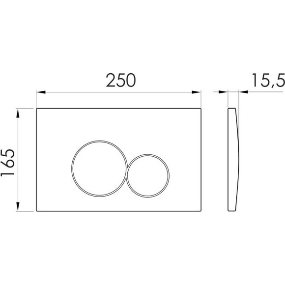 Клавіша змиву Imprese i-Frame i7117PS (хром матовий/золото), фото , изображение 2