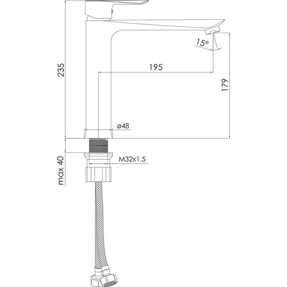 Смеситель для умывальника Imprese Vaclav F03506401AB (высокий), фото 2