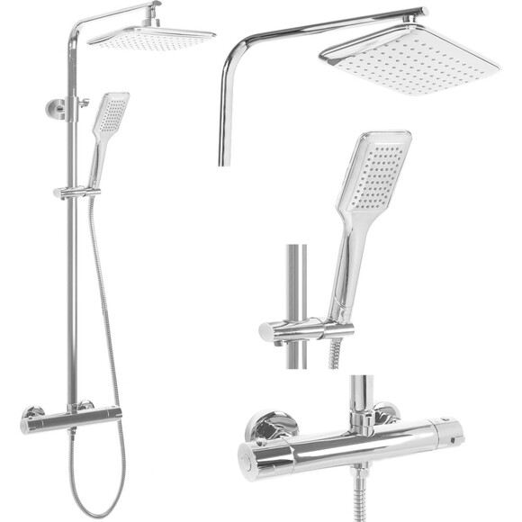 Термостатична душова система Rea Tom Chrom REA-P7100, Колір виробника: хром, фото 