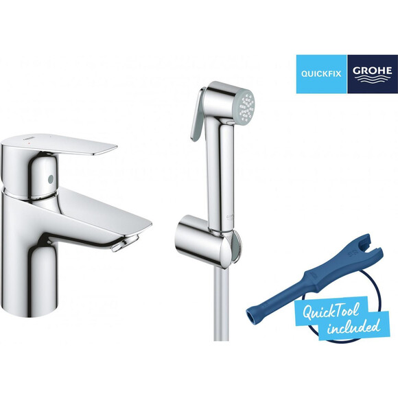Змішувач для умивальник Grohe QuickFix StartEdge S-Size 23773001 (з гігієнічним душем), фото , изображение 3