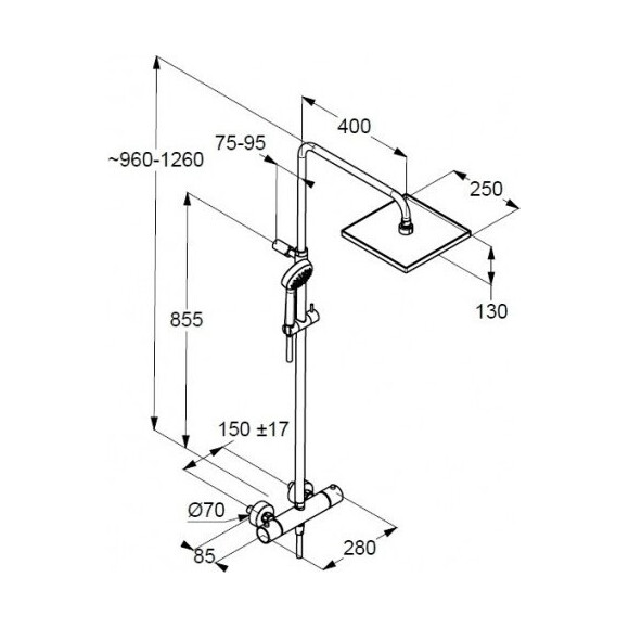 Душевая система Kludi Logo Basic Dual Shower System 1S 680980500, фото 2