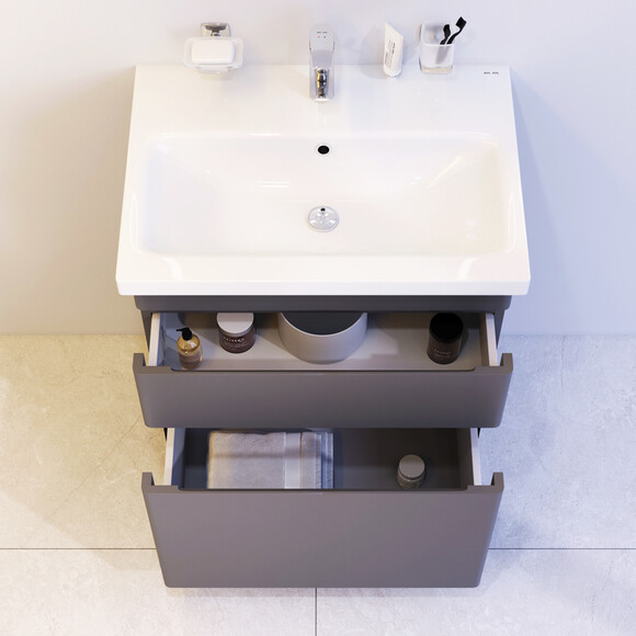 Тумба с раковиной Am.Pm Hit M93A-FSX0602-WC0602GM38 (61 см, графит матовый, напольная), фото 3