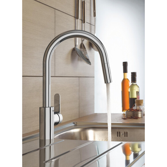 Змішувач для кухні Grohe QuickFix Get 31484001 (з висувною лійкою), фото , изображение 4