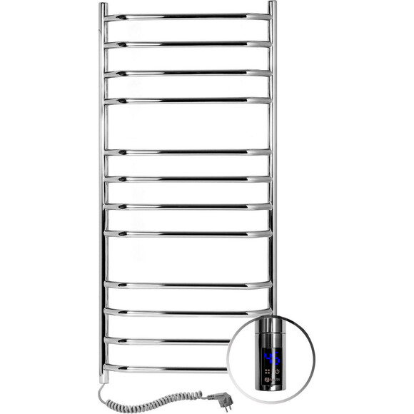Электрический полотенцесушитель Navin Блюз Sensor 10-006133-4812 (480x1200, левый, сенсорный, с таймером), Доступные размеры: 480 x 1200, Цвет производителя: хром, Подключение полотенцесушителя: левое, фото 2