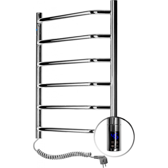 Електична рушникосушарка Navin Блюз Sensor 10-006133-4860 (480x600, ліва, сенсорна, з таймером), Доступні розміри: 480 x 600, Колір виробника: хром, Підключення рушникосушарки: ліве, фото , изображение 2