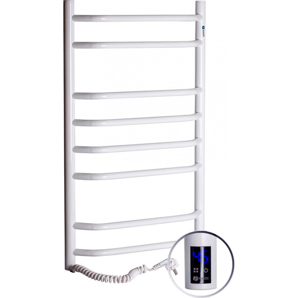 Електрична рушникосушарка Navin Блюз Sensor 12-006133-4880 (480x800, біла глянсова, ліва, сенсорна, з таймером), Доступні розміри: 480 x 800, Колір виробника: білий глянець, Підключення рушникосушарки: ліве, фото , изображение 2