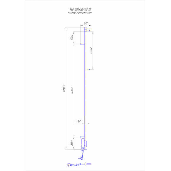 Электрический полотенцесушитель Mario Ray Cubo-I TR 2.2.1203.16.Р (4820111355761, 1500x30, хром/сатин/черный матовый/белый глянец, с таймером), фото 4