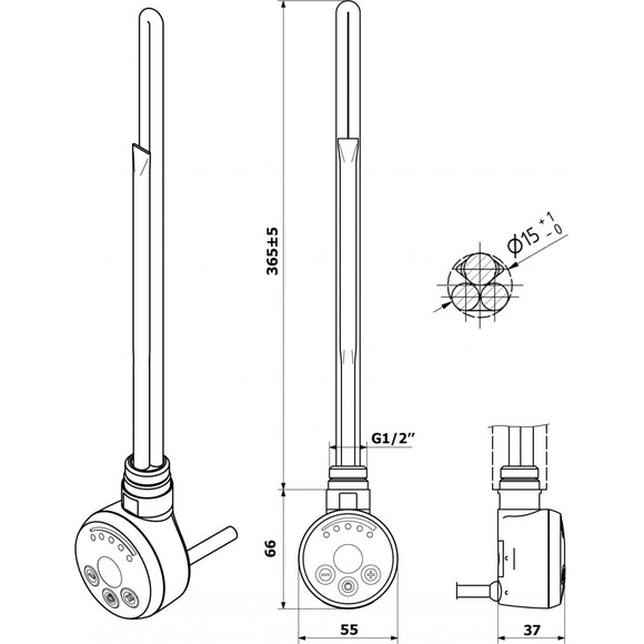 ТЭН для полотенцесушителя Mario MEG 600W 5.0.1006.0.P (4820111352135, 600 Вт, Max 60° С), фото 7