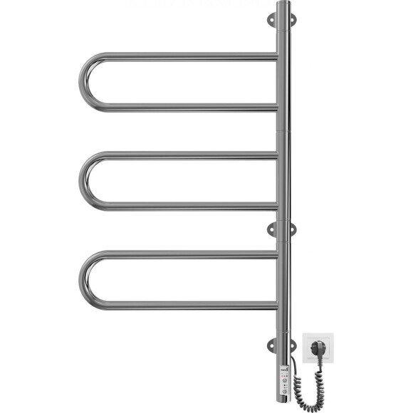 Электрический полотенцесушитель Mario Тристар-I TR 2.3.0506.11.P (4820111355648, 800x445, хром/черный матовый, с таймером), фото 2