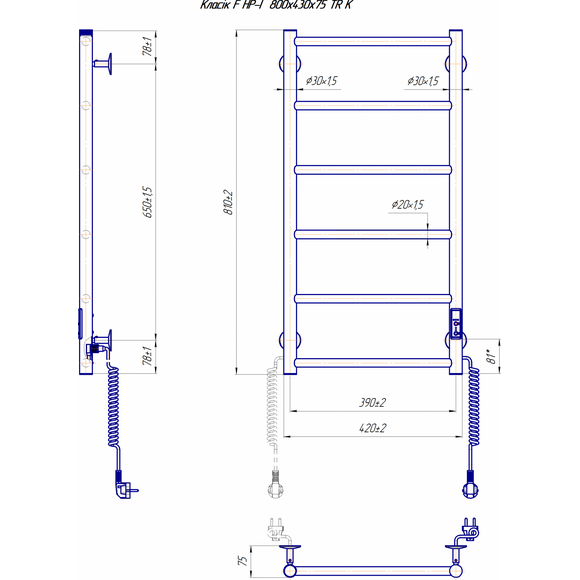 Электрический полотенцесушитель Mario Классик F НР-I TR K 2.3.0702.10.Р (4820111357123, 800x430, хром/сатин/белый глянец/черный матовый/графит/золото/бронза, универсальный, с таймером), фото 7