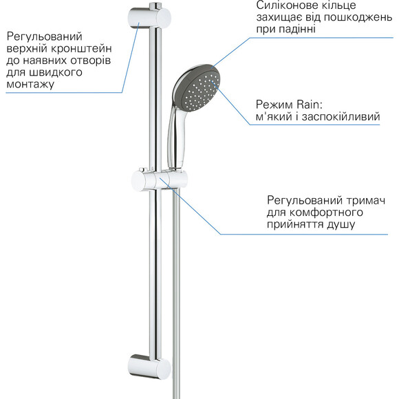 Душевой гарнитур Grohe QuickFix Vitalio Start 100 27942000, фото 4