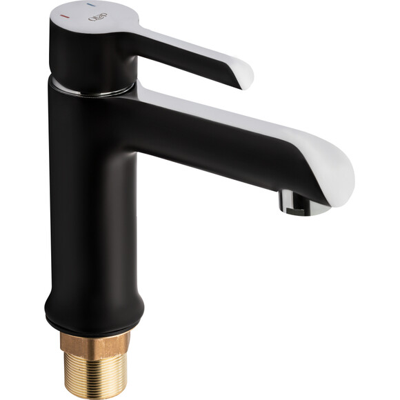 Комплект змішувачів для ванної кімнати Qtap Grand (QTGRABCR001F+QTGRABCR006, чорний/хром), фото , изображение 7