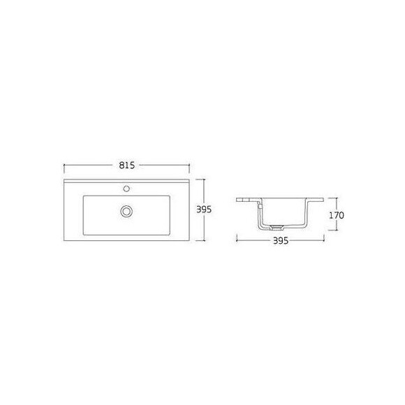 Тумба з раковиною RJ Velum RJ82800 (81.5 см, біла глянсова, підлогова), фото , изображение 3