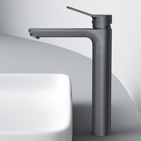 Смеситель для умывальника Am.Pm X-Joy F85A92022 (черный матовый, высокий), фото 4