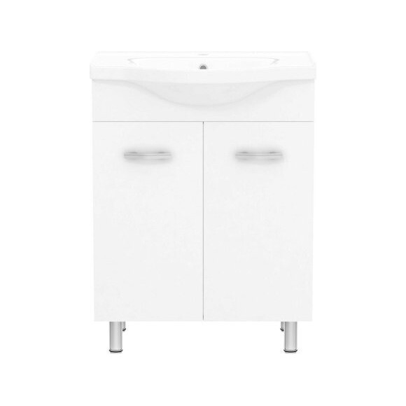 Тумба з раковиною RJ Lotus-L RJFU007-0165WHSET (RJFU007-0165WH+RZJ201, 62 см, біла, підлогова), фото , изображение 2