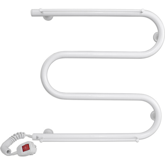 Электрический полотенцесушитель Laris Зебра Змеевик 25 ЧК3 75201037 (500x500, белый глянцевый, левый, с полкой), фото 3