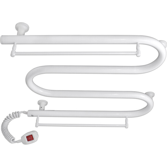 Электрический полотенцесушитель Laris Зебра Змеевик 25 ЧК3 75201037 (500x500, белый глянцевый, левый, с полкой), фото 4