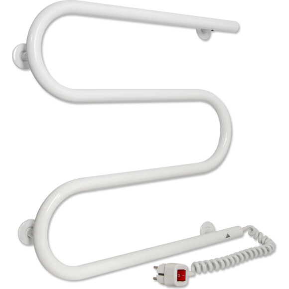Электрический полотенцесушитель Laris Зебра Змеевик 25 ЧК3 75201020 (500x500, белый глянцевый, правый), фото 