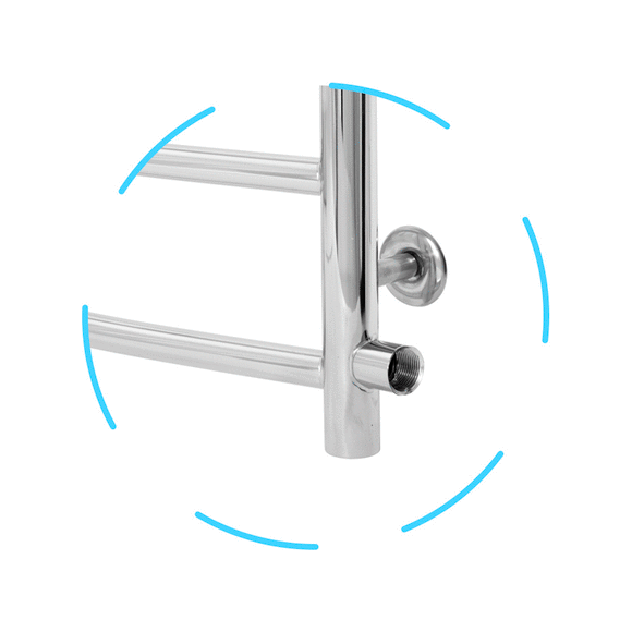 Водяной полотенцесушитель Laris Классик П6 71207592 (500x600, хром/белый/черный/золото/бронза, боковое подключение), фото 5