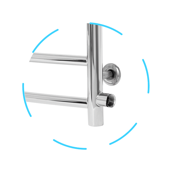 Водяной полотенцесушитель Laris Классик П8 71207284 (500x800, хром/белый/черный/золото/бронза, боковое подключение), фото 5