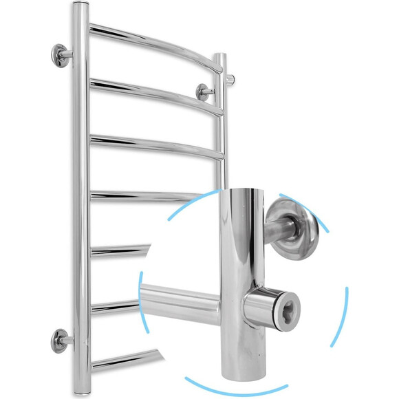 Водяной полотенцесушитель Laris Классик П7 71207594 (500x700, хром/белый/черный/золото/бронза, боковое подключение), фото 