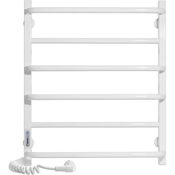 Электрический полотенцесушитель Laris Зебра Комфорт ЧК6 R3 77700092 (500x600, белый глянцевый, левый, с таймером), Доступные размеры: 500 x 600, Цвет производителя: белый глянец, Подключение полотенцесушителя: левое, фото 2