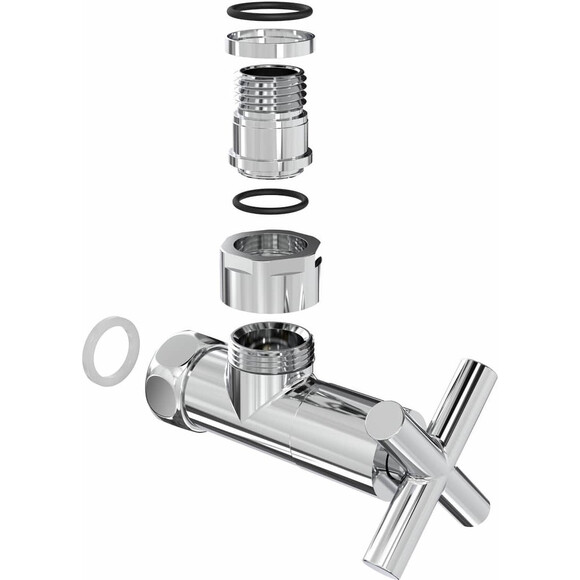 Кран кутовий для рушникосушарки Laris Luxon ZZ-4704 71401042 (1/2"x3/4"), фото , изображение 5