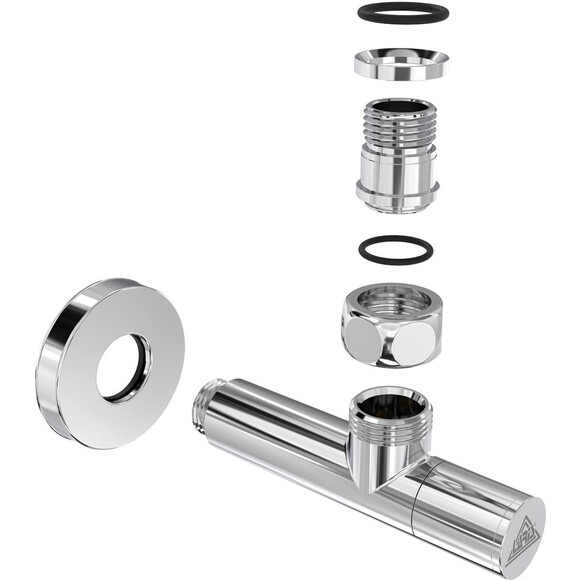 Кран угловой для полотенцесушителя Laris Luxon ZZ-5101 71401048 (1/2"x1/2", удлиненный), фото 4