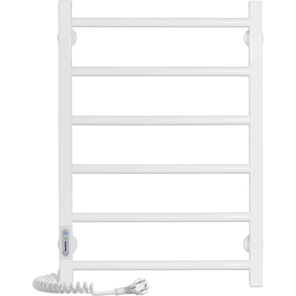 Электрический полотенцесушитель Laris Зебра Альфа ЧК6 R3 77700067 (400x600, белый глянцевый, левый, с таймером), Доступные размеры: 400 x 600, Цвет производителя: белый глянец, Подключение полотенцесушителя: левое, фото 2