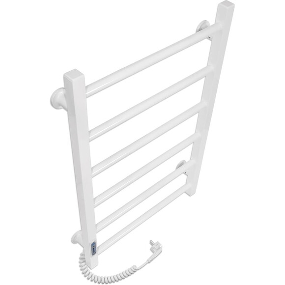 Электрический полотенцесушитель Laris Зебра Альфа ЧК6 R3 77700067 (400x600, белый глянцевый, левый, с таймером), Доступные размеры: 400 x 600, Цвет производителя: белый глянец, Подключение полотенцесушителя: левое, фото 3