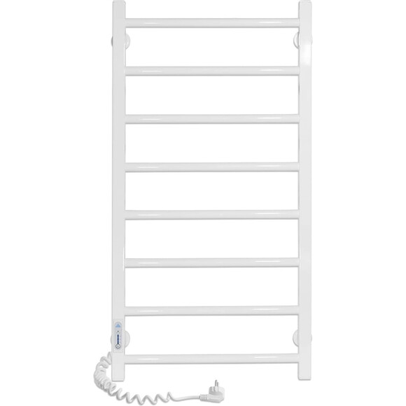 Электрический полотенцесушитель Laris Зебра Альфа ЧК8 R3 77700071 (400x800, белый глянцевый, левый, с таймером), Доступные размеры: 400 x 800, Цвет производителя: белый глянец, Подключение полотенцесушителя: левое, фото 2
