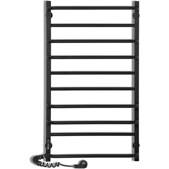 Електрична рушникосушарка Laris Зебра Комфорт ЧКЧ10 R3 73207638 (500x900, чорна матова, ліва, з таймером), Доступні розміри: 500 x 900, Колір виробника: чорний матовий, Підключення рушникосушарки: ліве, фото , изображение 2