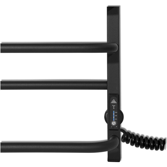 Электрический полотенцесушитель Laris Зебра Комфорт ЧКЧ10 R3 73207639 (500x900, черный матовый, правый, с таймером), Доступные размеры: 500 x 900, Цвет производителя: черный матовый, Подключение полотенцесушителя: правое, фото 5