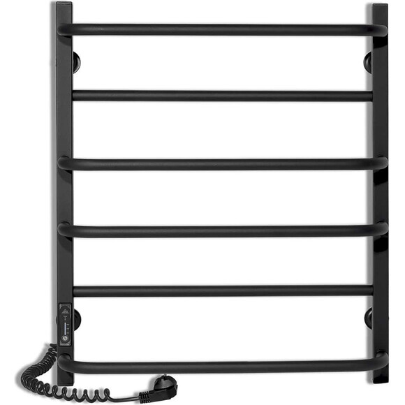 Электрический полотенцесушитель Laris Зебра Комфорт ЧКЧ6 R3 73207640 (500x600, черный матовый, левый, с таймером), Доступные размеры: 500 x 600, Цвет производителя: черный матовый, Подключение полотенцесушителя: левое, фото 2