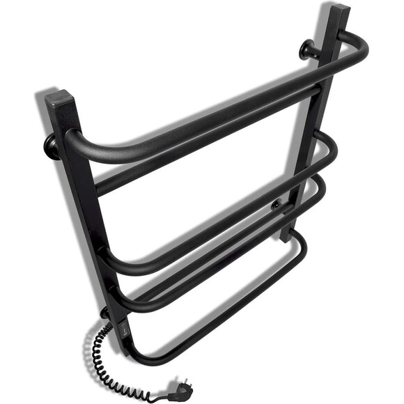 Электрический полотенцесушитель Laris Зебра Комфорт ЧКЧ6 R3 73207640 (500x600, черный матовый, левый, с таймером), Доступные размеры: 500 x 600, Цвет производителя: черный матовый, Подключение полотенцесушителя: левое, фото 3