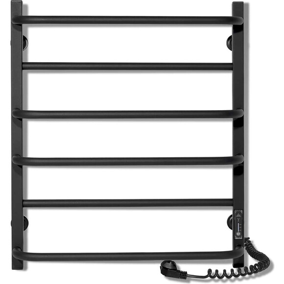 Электрический полотенцесушитель Laris Зебра Комфорт ЧКЧ6 R3 73207641 (500x600, черный матовый, правый, с таймером), Доступные размеры: 500 x 600, Цвет производителя: черный матовый, Подключение полотенцесушителя: правое, фото 2