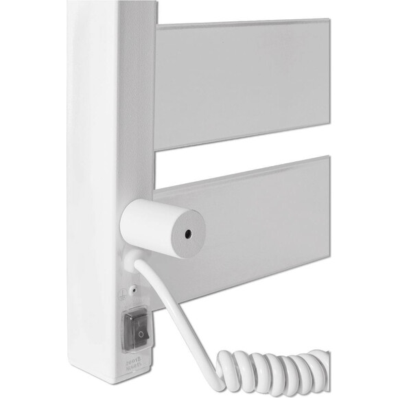 Електрична рушникосушарка Laris Зебра Лавина ЧК10 75201087 (500x900, біла глянсова, ліва), Доступні розміри: 500 x 900, Колір виробника: білий глянець, Підключення рушникосушарки: ліве, фото , изображение 6