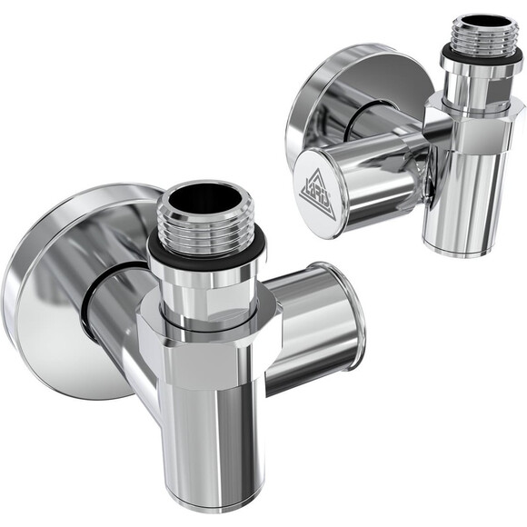 Кран угловой для полотенцесушителя Laris Luxon LX-2044 71401063 (1/2"x1/2", хром/белый/черный/золото/бронза, под ТЭН), фото 4