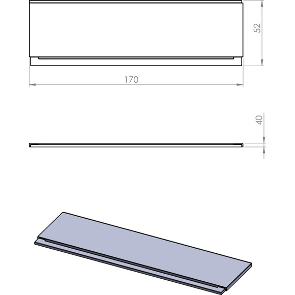 Панель для ванны Damixa Gala 53WA-170-070W-P (170x52 см, фронтальная), фото 2