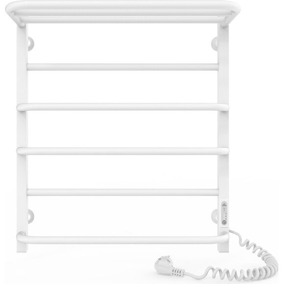 Электрический полотенцесушитель Laris Зебра Комфорт ЧК6 R3 73207783 (500x600, белый матовый, правый, с таймером, с полкой), Доступные размеры: 500 x 600, Подключение полотенцесушителя: правое, фото 3