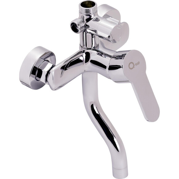 Душова система Qtap Plava 1005 Chrome (QT1005CRM, з виливом та поличкою), фото , изображение 3